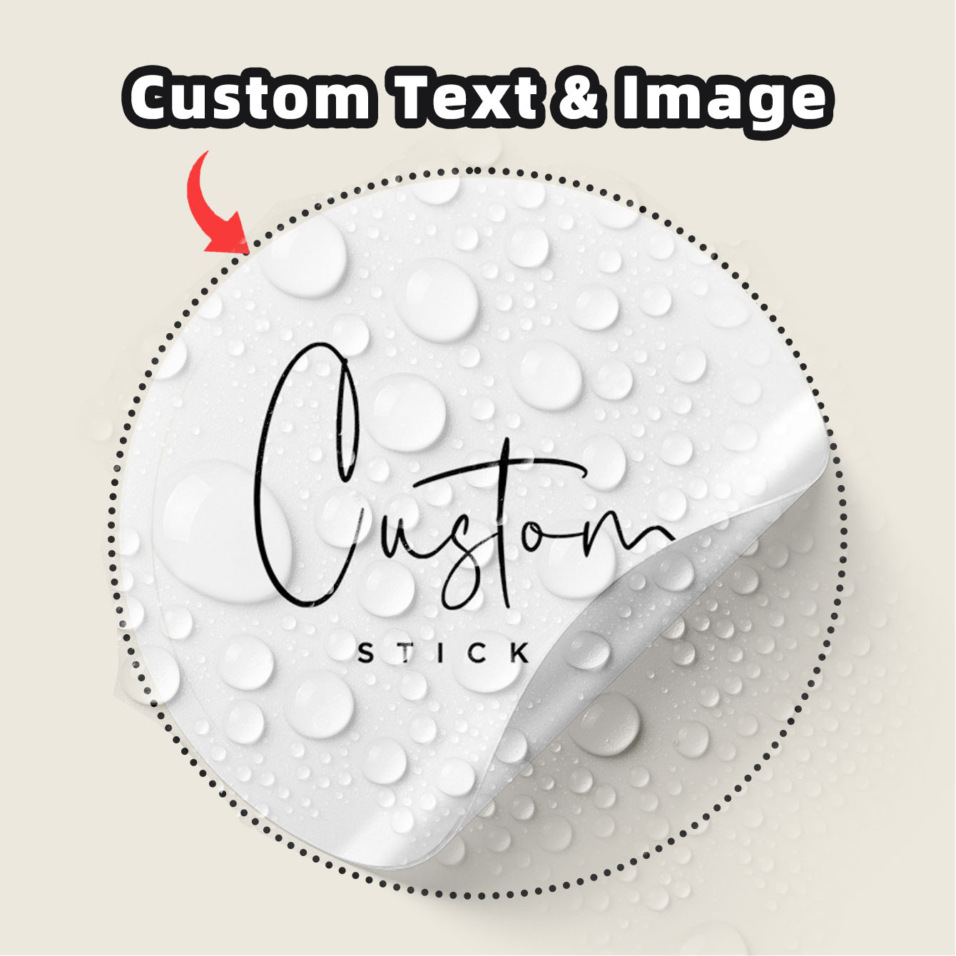 Personalised Candle Label - 1-100 Adet Özel Su Geçirmez Yuvarlak