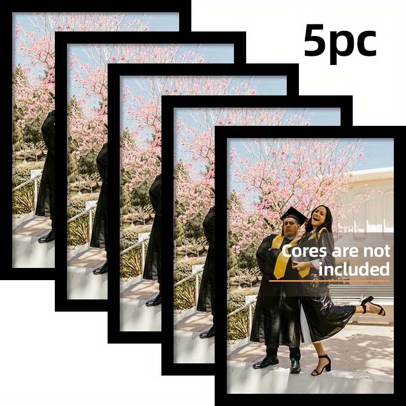 Engraved Wood Frame - 5 Parçalı Set A4 Siyah Ahşap