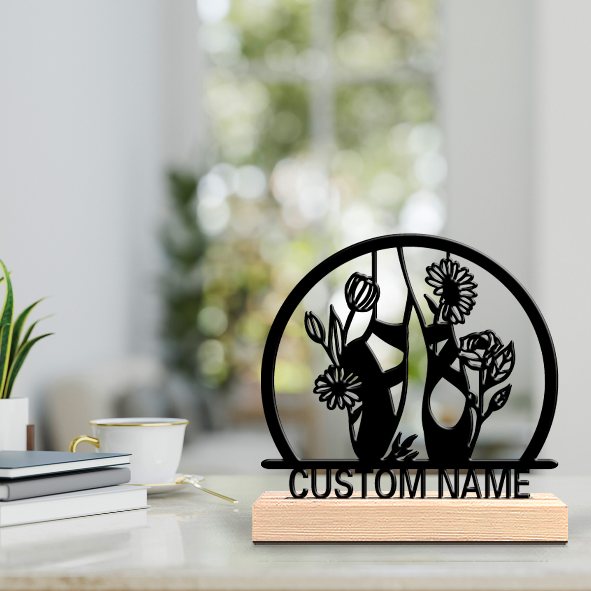 Engraved Wood Frame - 1 adet güzel kişiselleştirilmiş bale ayakkabısı,
