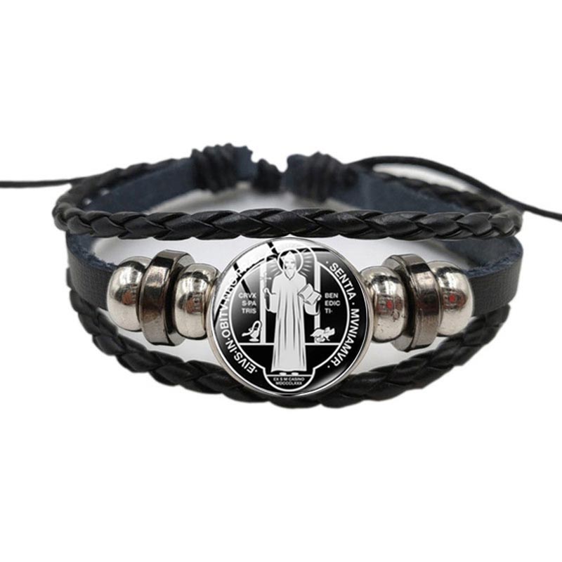 Coordinates Bracelet - Katolik Aziz Benedict Şeytan Çıkarma Deri