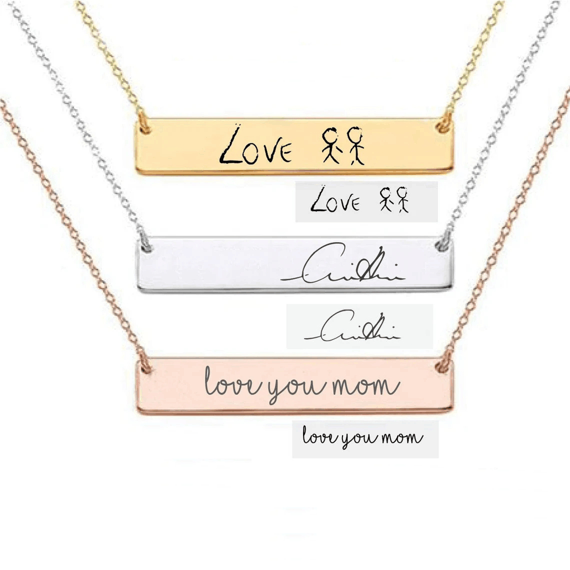 Actual Handwriting Bar Necklac - Handwriting Necklace Bar incelemesi ve fiyatı